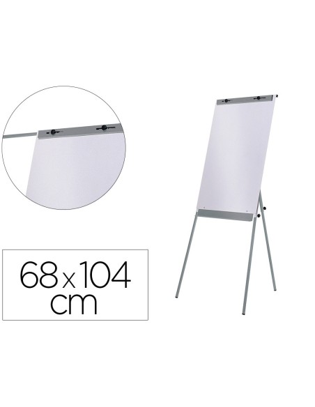 PIZARRA BLANCA ROCADA CON TRIPODE PARA CONFERENCIAS MAGNETICA LACADA BRAZO EXTENSIBLE 68X104 CM ALTURA