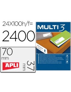 ETIQUETA ADHESIVA MULTI 3 APLI 70X37 MM FOTOCOPIADORA LASER INK-JET CAJA CON 100 HOJAS DIN A4