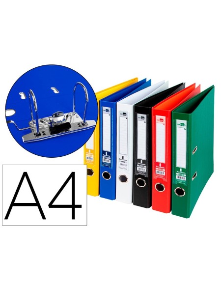ARCHIVADOR DE PALANCA LIDERPAPEL A4 DOCUMENTA FORRADO PVC CON RADO LOMO 75 MM COLORES SURTIDOS CLASSIC