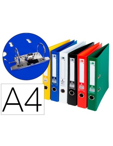 ARCHIVADOR DE PALANCA LIDERPAPEL A4 DOCUMENTA FORRADO PVC CON RADO LOMO 52 MM COLORES SURTIDOS CLASSIC