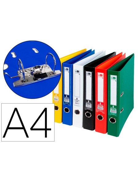 ARCHIVADOR DE PALANCA LIDERPAPEL A4 DOCUMENTA FORRADO PVC CON RADO LOMO 52 MM COLORES SURTIDOS CLASSIC