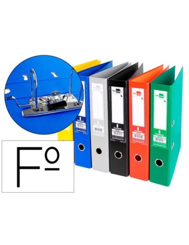 ARCHIVADOR DE PALANCA LIDERPAPEL FOLIO DOCUMENTA FORRADO PVC CON RADO LOMO 75 MM COLORES SURTIDOS CLASSIC