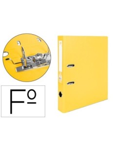ARCHIVADOR DE PALANCA LIDERPAPEL FOLIO DOCUMENTA FORRADO PVC CON RADO LOMO 52 MM AMARILLO COMPRESOR