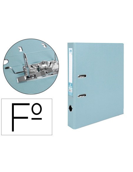 ARCHIVADOR DE PALANCA LIDERPAPEL FOLIO DOCUMENTA FORRADO PVC CON RADO LOMO 52 MM GRIS COMPRESOR METALICO