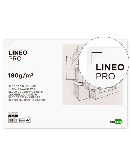 BLOC DIBUJO LIDERPAPEL LINEAL ESPIRAL 460X325MM 20 HOJAS 180 G/M2 CON RECUADROPERFORADO
