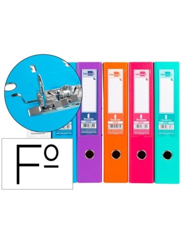 ARCHIVADOR DE PALANCA LIDERPAPEL FOLIO DOCUMENTA FORRADO PVC CON RADO LOMO 75 MM COLORES SURTIDOS TRENDING