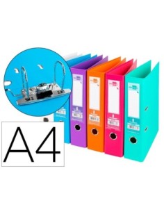 ARCHIVADOR DE PALANCA LIDERPAPEL A4 DOCUMENTA FORRADO PVC CON RADO LOMO 75 MM COLORES SURTIDOS TRENDING
