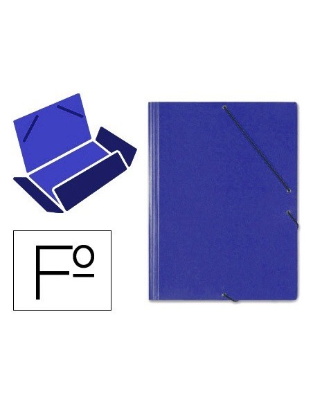 CARPETA GOMAS SOLAPAS CARTON SARO TAMAÑO FOLIO AZUL