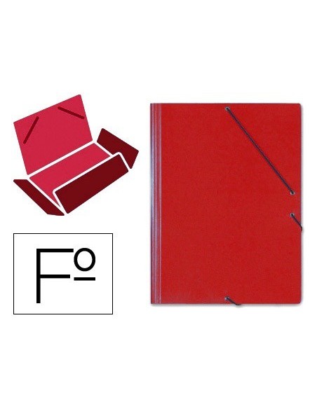 CARPETA GOMAS SOLAPAS CARTON SARO TAMAÑO FOLIO ROJO