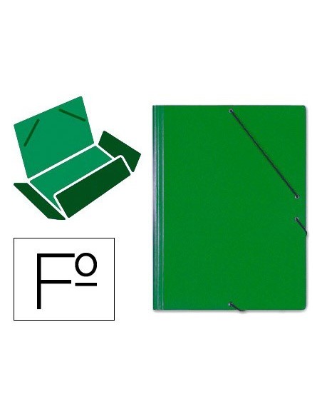 CARPETA GOMAS SOLAPAS CARTON SARO TAMAÑO FOLIO VERDE