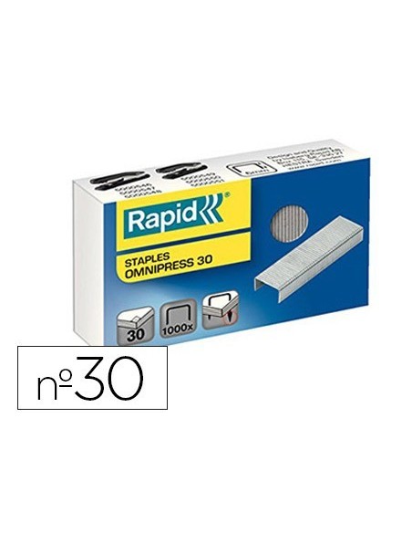 GRAPAS RAPID OMNIPRESS 30 GALVANIZADAS CAJA DE 1000 UNIDADES