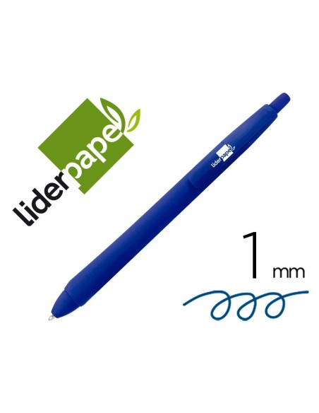 BOLIGRAFO LIDERPAPEL GUMMY TOUCH RETRACTIL 1,0 MM TINTA AZUL