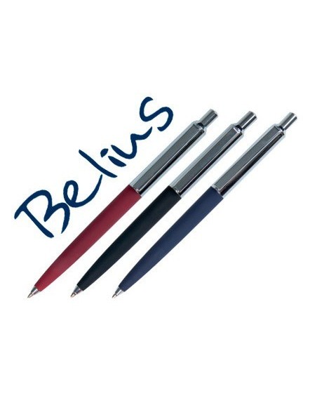 BOLIGRAFO BELIUS ATOM RETRACTIL 1,0 MM TINTA AZUL COLORES SURTIDOS