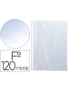 FUNDA MULTITALADROS Q-CONNECT FOLIO 120 MC CRISTAL BOLSA DE 10 UNIDADES