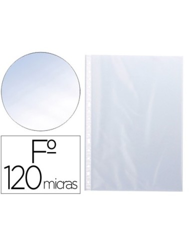 FUNDA MULTITALADROS Q-CONNECT FOLIO 120 MC CRISTAL BOLSA DE 10 UNIDADES