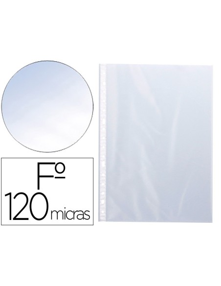 FUNDA MULTITALADROS Q-CONNECT FOLIO 120 MC CRISTAL BOLSA DE 10 UNIDADES