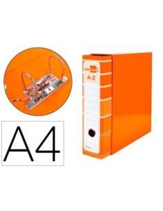 ARCHIVADOR DE PALANCA LIDERPAP EL A4 FILING SYSTEM FORRADO SIN RADO LOMO 80MM NARANJA CON CAJA Y COMPRESOR METALICO