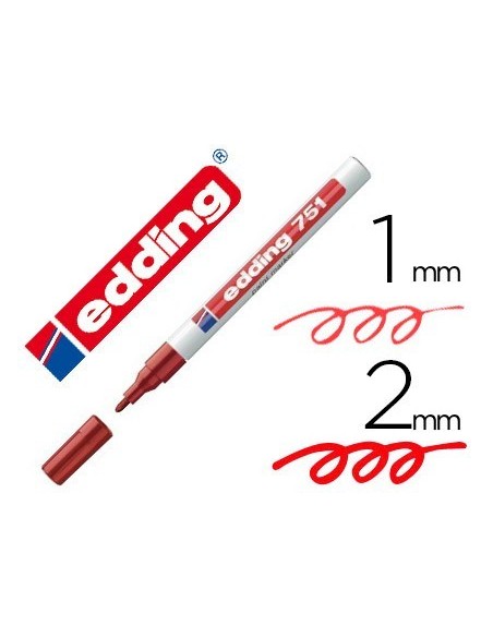ROTULADOR EDDING PUNTA FIBRA 751 ROJO PUNTA REDONDA 1-2 MM