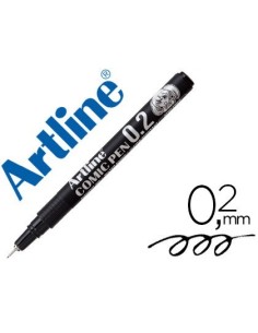 ROTULADOR ARTLINE CALIBRADO MICROMETRICO NEGRO COMIC PEN EK-282 PUNTA POLIACETAL 0,2 MM RESISTENTE AL AGUA
