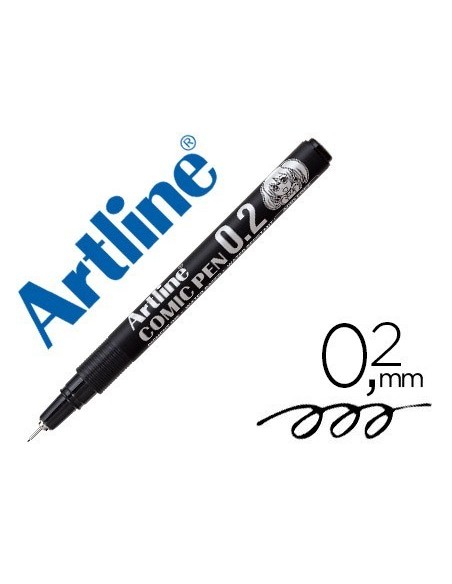 ROTULADOR ARTLINE CALIBRADO MICROMETRICO NEGRO COMIC PEN EK-282 PUNTA POLIACETAL 0,2 MM RESISTENTE AL AGUA