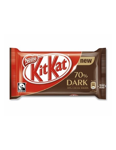 KIT KAT NESTLE DARK 70% CACAO PAQUETE DE 4 BARRITAS 41,5 GR