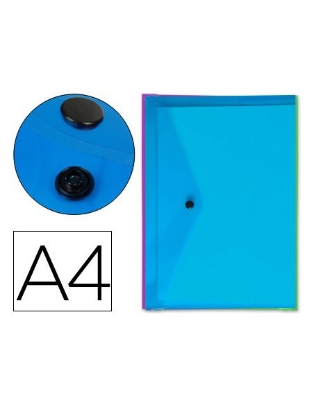 CARPETA LIDERPAPEL DOSSIER BROCHE TRANSPARENTE DIN A4 COLORES SURTIDOS PAQUETE DE 5 RETRACTILADO