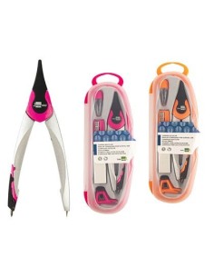 COMPAS LIDERPAPEL ADAPTADOR UN IVERSAL MINAS AFILAMINAS Y GOMA COLORES SURTIDOS