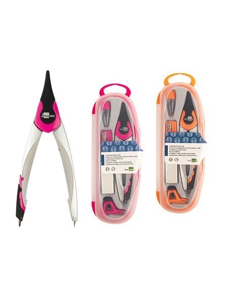 COMPAS LIDERPAPEL ADAPTADOR UN IVERSAL MINAS AFILAMINAS Y GOMA COLORES SURTIDOS