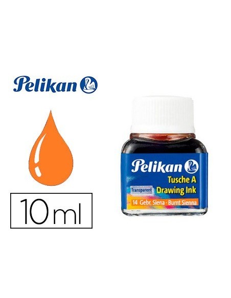 TINTA CHINA PELIKAN SIENA TOSTADA BOTE DE 10 ML