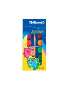 ACUARELA PELIKAN F355 ESTUCHE PLASTICO 12 COLORES CON PINCEL