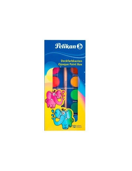 ACUARELA PELIKAN F355 ESTUCHE PLASTICO 12 COLORES CON PINCEL