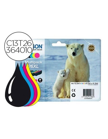 INK-JET EPSON 26XL XP600 / XP700 / XP800 PACK MULTICOLOR 700 PAG