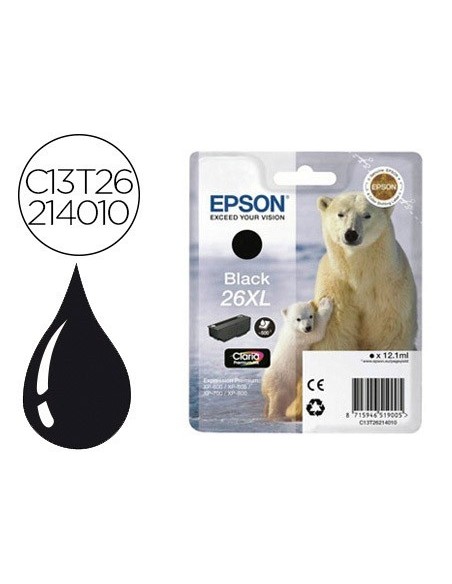 INK-JET EPSON T2621XL EXPRESSION XP-600 / 605 / 700 / 800 NEGRO - 500 PAG -