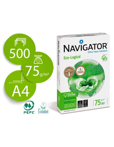 PAPEL FOTOCOPIADORA NAVIGATOR ECO LOGICAL DIN A4 75 GRAMOS PAQUETE DE 500 HOJAS