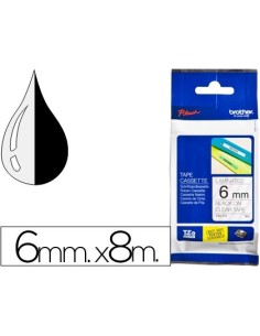 CINTA BROTHER TZE-111 TRANSPARENTE-NEGRO 6MM LONGITUD 8 MT