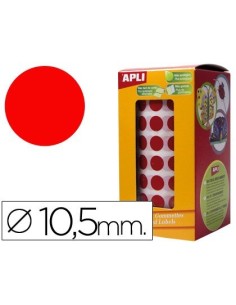GOMETS AUTOADHESIVOS CIRCULARES 10,5 MM ROJO EN ROLLO