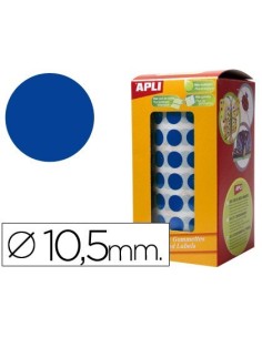 GOMETS AUTOADHESIVOS CIRCULARES 10,5MM AZUL EN ROLLO