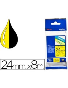 CINTA BROTHER TZE-651 AMARILLO/NEGRO 24MM LONGITUD DE 8MTS