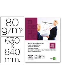 BLOC CONGRESO LIDERPAPEL LISO 63X84CM 25+5 HOJAS 80G/M2