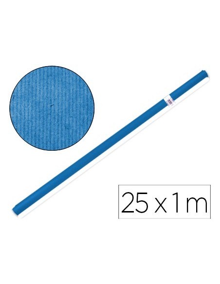 PAPEL KRAFT LIDERPAPEL AZUL -ROLLO 25X1 MT