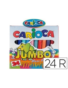 ROTULADOR CARIOCA JUMBO PUNTA GRUESA ESTUCHE DE 24 UNIDADES COLORES SURTIDOS
