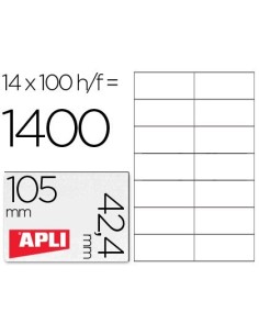 ETIQUETA ADHESIVA APLI 1277 TAMAÑO 105X42.4 MM -FOTOCOPIADORA -LASER E INKJET-CAJA CON 1400 ETIQUETAS
