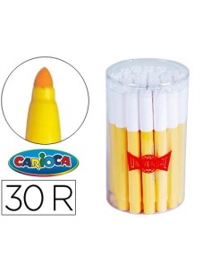 ROTULADOR CARIOCA JUMBO AMARILLO PUNTA GRUESA BOTE DE 30 UNIDADES