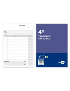 TALONARIO LIDERPAPEL FACTURAS CUARTO ORIGINAL Y COPIA T216 CON I.G.I.C.