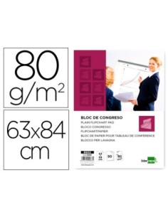 BLOC CONGRESO LIDERPAPEL LISO 63X84 CM 50 HOJAS 80G/M2