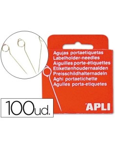 AGUJAS PORTAETIQUETAS APLI CAJA DE 100 UNIDADES