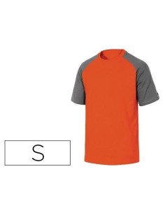 CAMISETA DE ALGODON DELTAPLUS COLOR GRIS NARANJA TALLA S