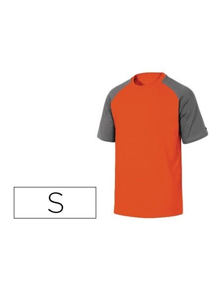 CAMISETA DE ALGODON DELTAPLUS COLOR GRIS NARANJA TALLA S