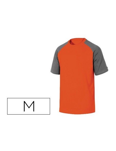 CAMISETA DE ALGODON DELTAPLUS COLOR GRIS NARANJA TALLA M