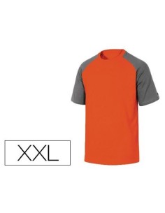 CAMISETA DE ALGODON DELTAPLUS COLOR GRIS NARANJA TALLA XXL
